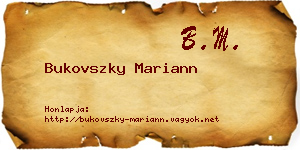 Bukovszky Mariann névjegykártya