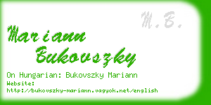 mariann bukovszky business card